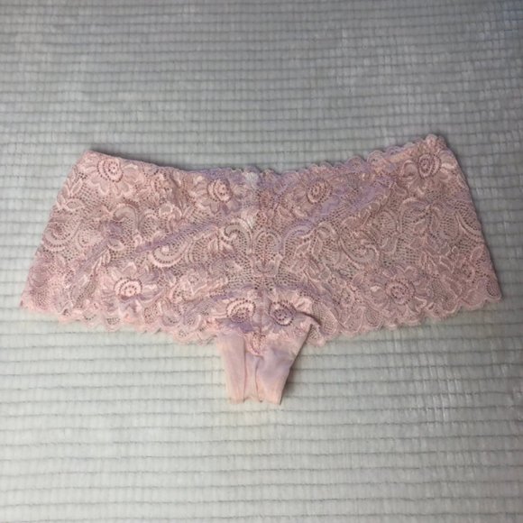 Pink Lace Bralette and Boy Shorts Set Size L - Picture 6 of 8